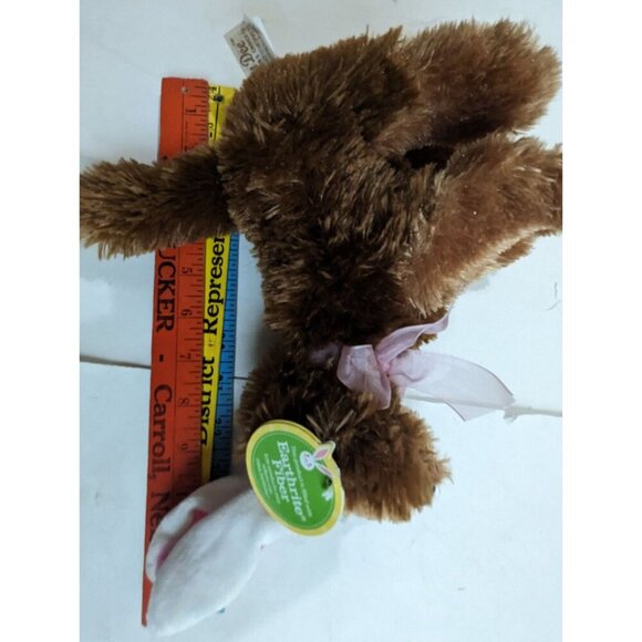 Dan Dee Brown Plush Dog With Bunny Ears & Pink Bow 8" Easter Spring Gift - Picture 8 of 10